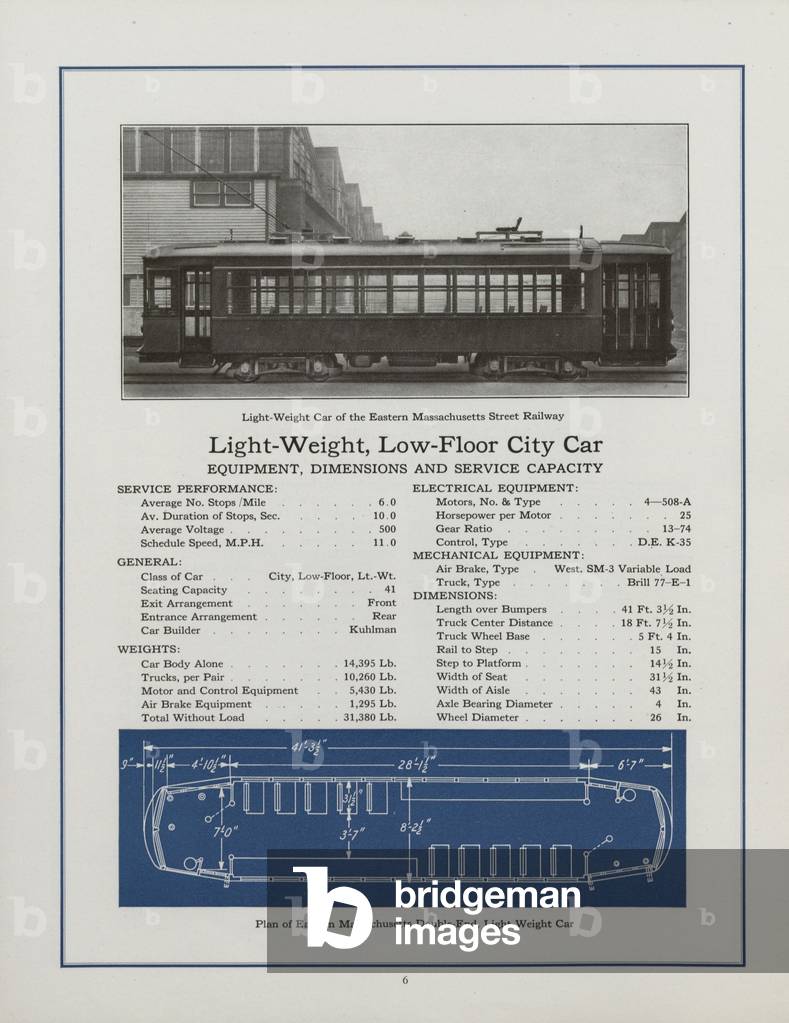 Westinghouse Electric & Manufacturing Company's Light-Weight Low-Floor City Car Belonging To The Eastern Massachusetts Street Railway