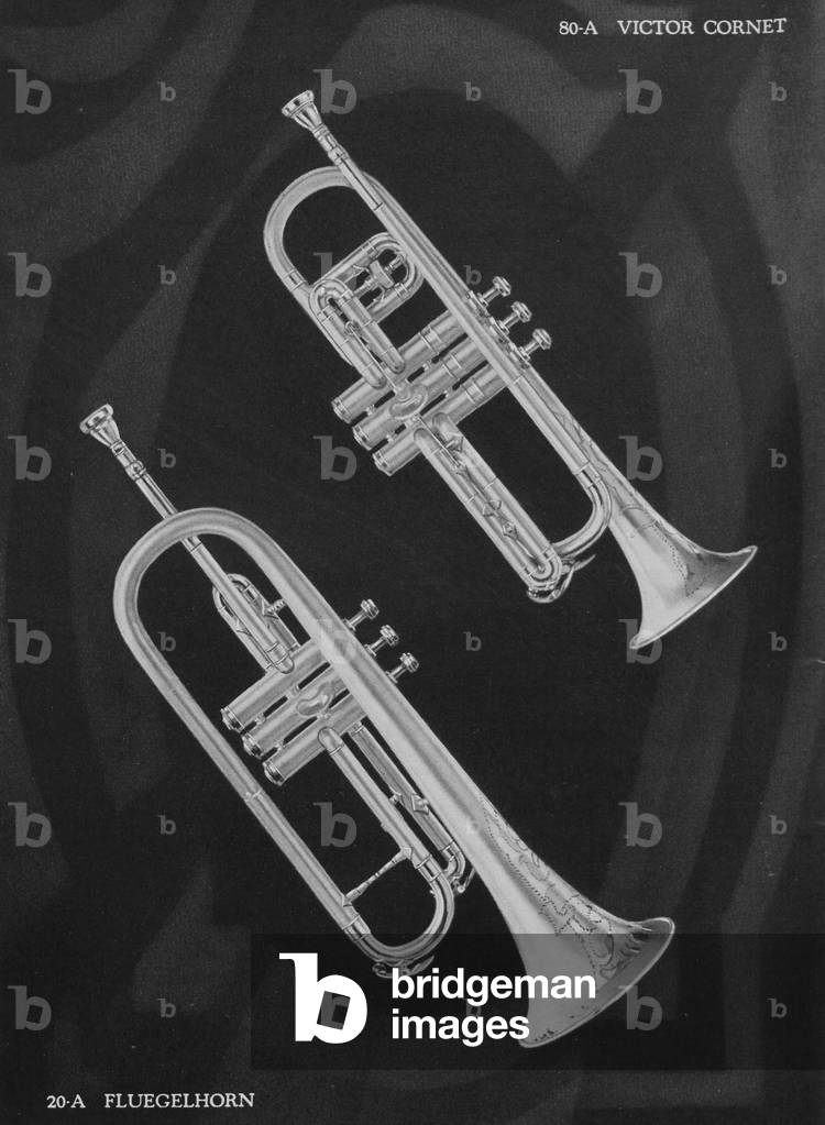 A Polished Brass 80-A Victor Cornet And A  20-A Flugelhorn