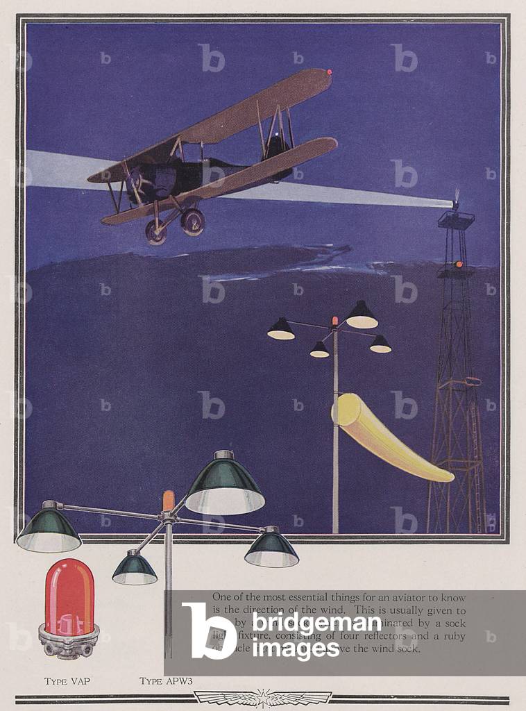 Ruby Obstacle Light Type VAP And A Wind Sock Light Type APW3 From The 'Fliers Of The Night', Crouse-Hinds Company Aviation Lighting Catalog