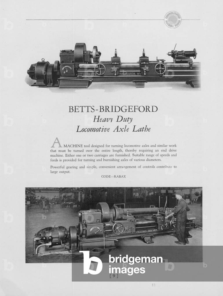 Betts-Bridgeford Heavy Duty Locomotive Axle Lathe