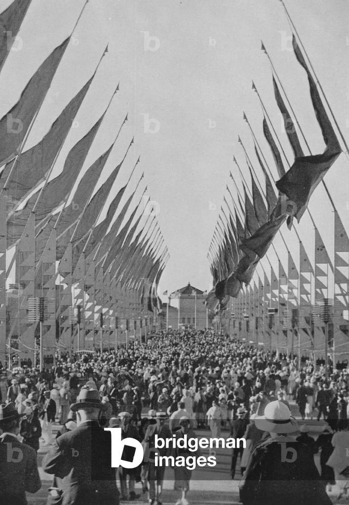 The Avenue Of Flags At The Century Of Progress