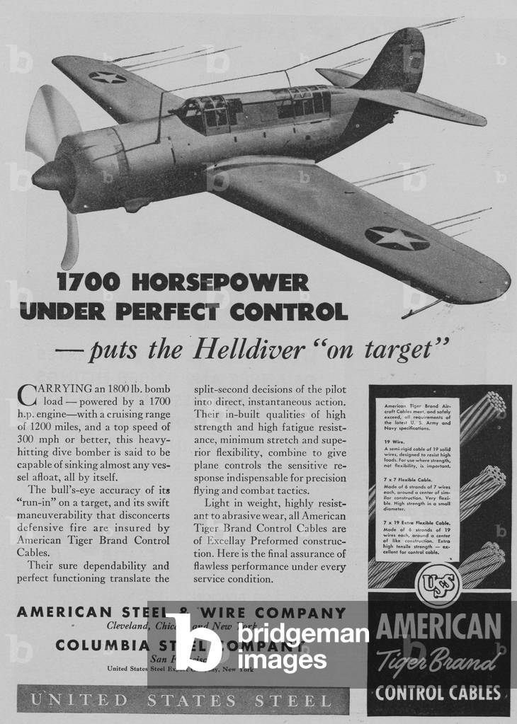 World War II Advertisement - American Tiger Brand Control Cables