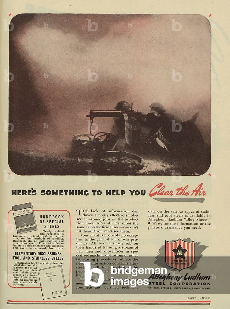 World War II Advertisement - Allegheny Ludlum Steel Corporation, Pittsburgh, Pennsylvania
