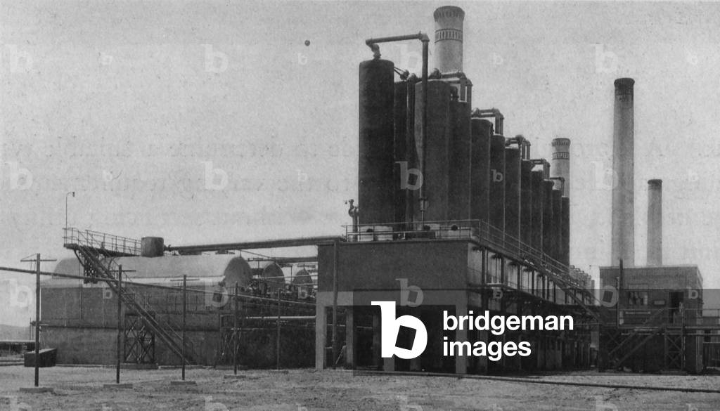 Image Of A Petroleum Refinery Showing Its Stills, Condensers And Receiving House With Walkways