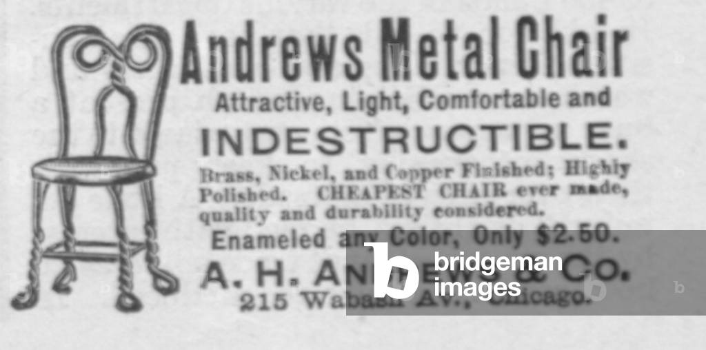 Andrews Metal Chair Advertisement