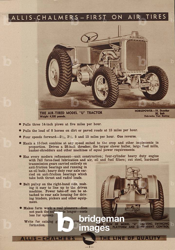 An Allis Chalmers Air-Tired Model U Tractor