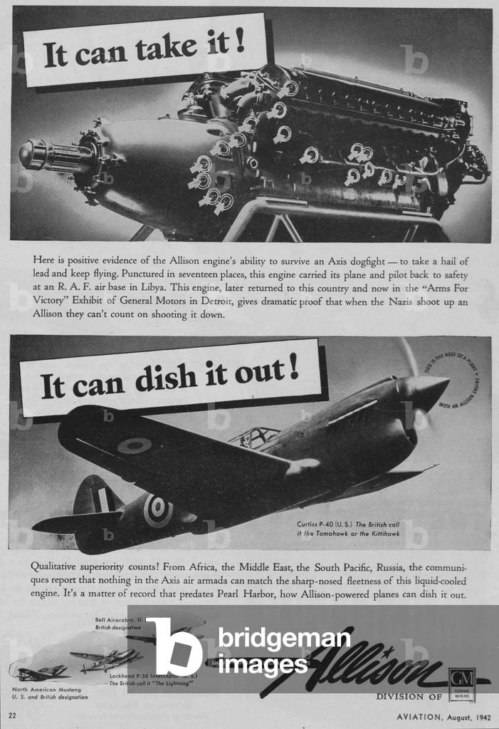 World War II Advertisement - Allison Engines