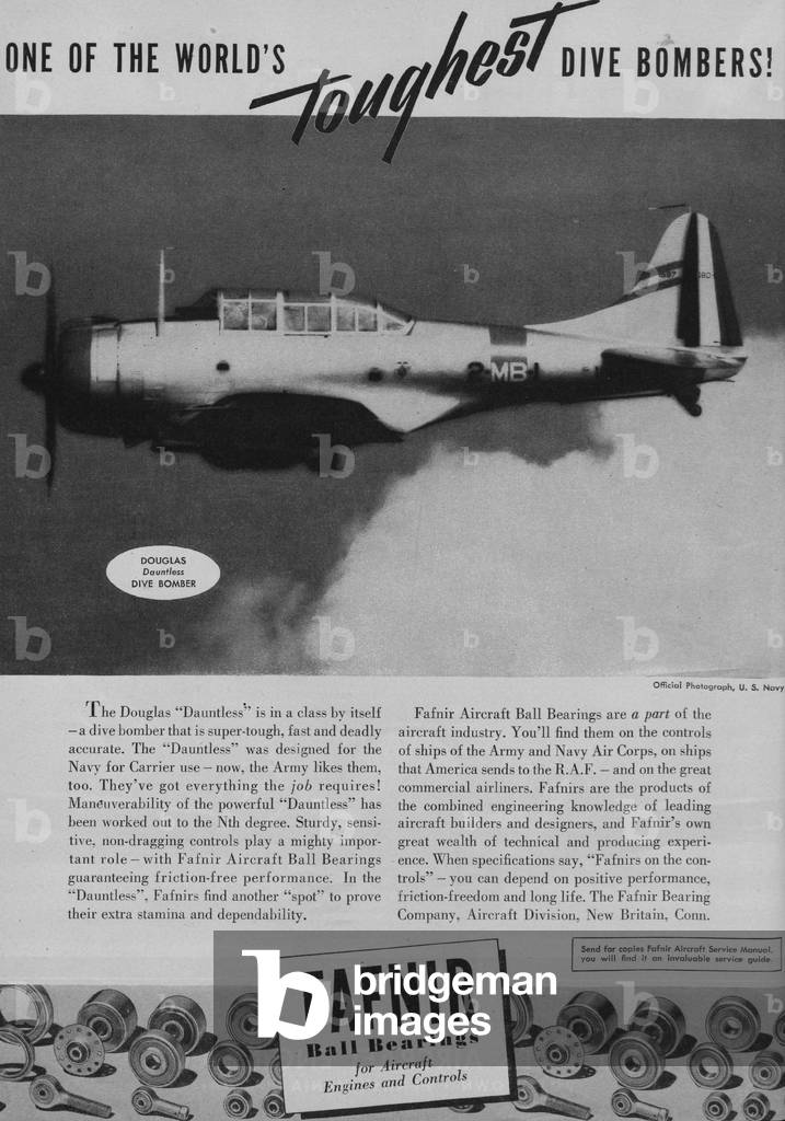 World War II Advertisement - Fafnir Ball Bearings