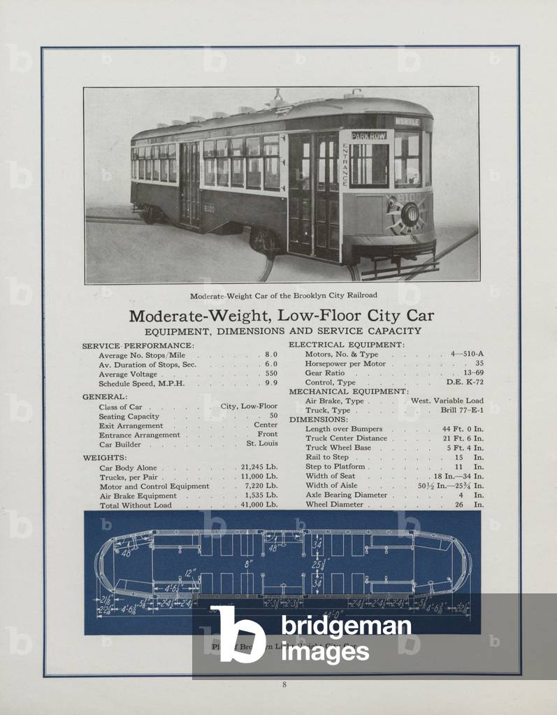 Westinghouse Electric & Manufacturing Company's Moderate- Weight, Low-Floor City Car Belonging To The Brooklyn City Railroad
