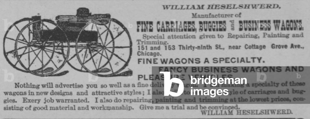 William Heselshwerd Advertisement