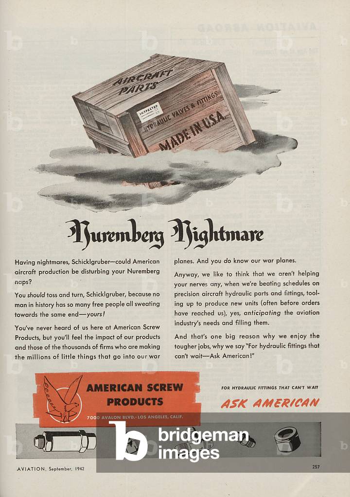 World War II Advertisement - American Screw Products