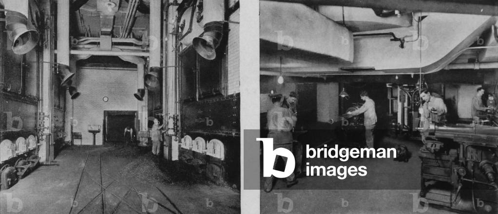 Photographs Of The Rooms Inside The Woolworth Building Showing The Boiler Room And A Workshop