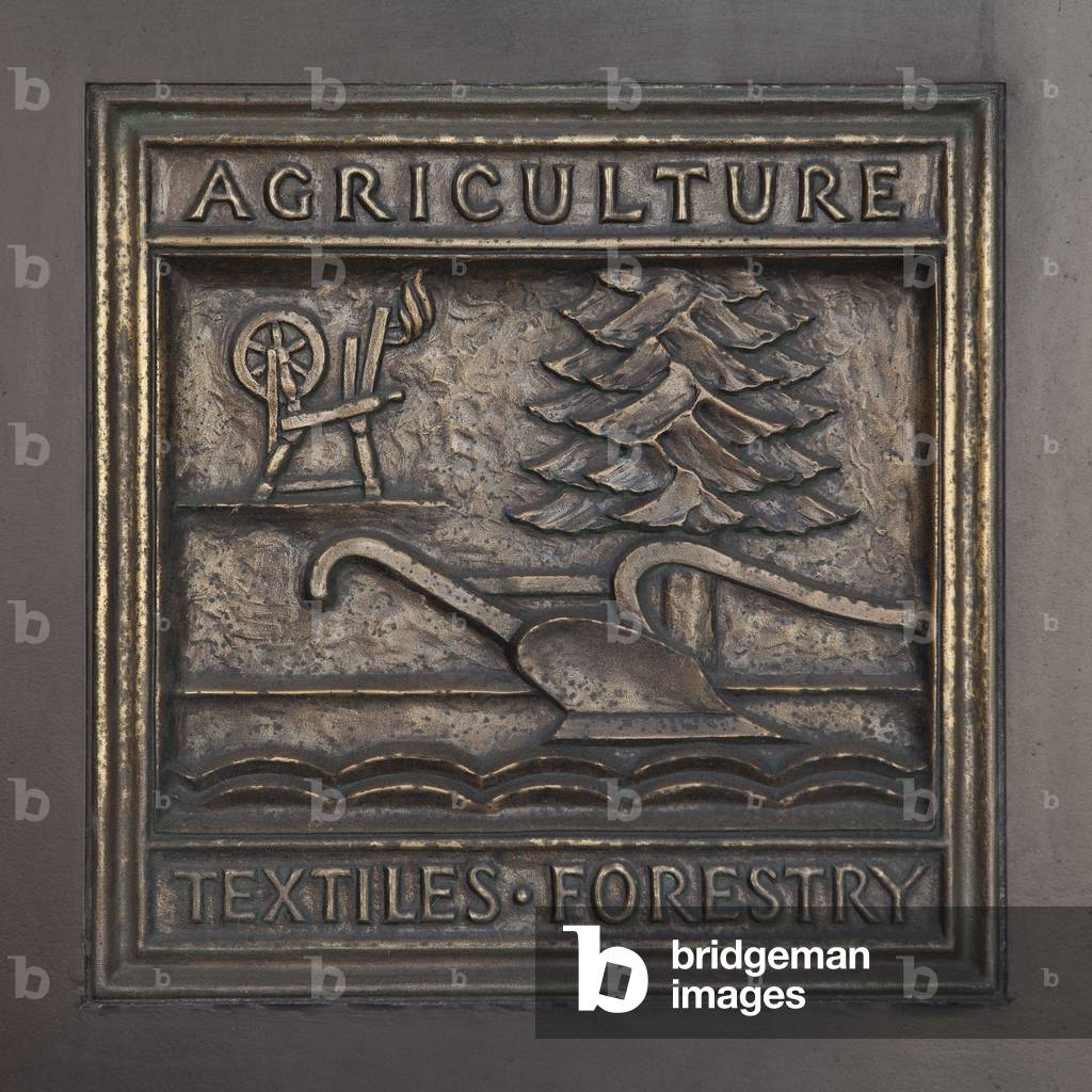 A Bronze Plaque For Agriculture, Textiles And Forestry