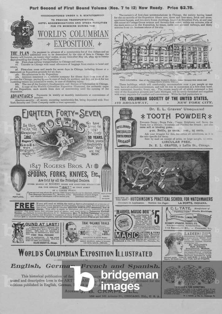 Advertisements From The World's Columbian Exposition Illustrated
