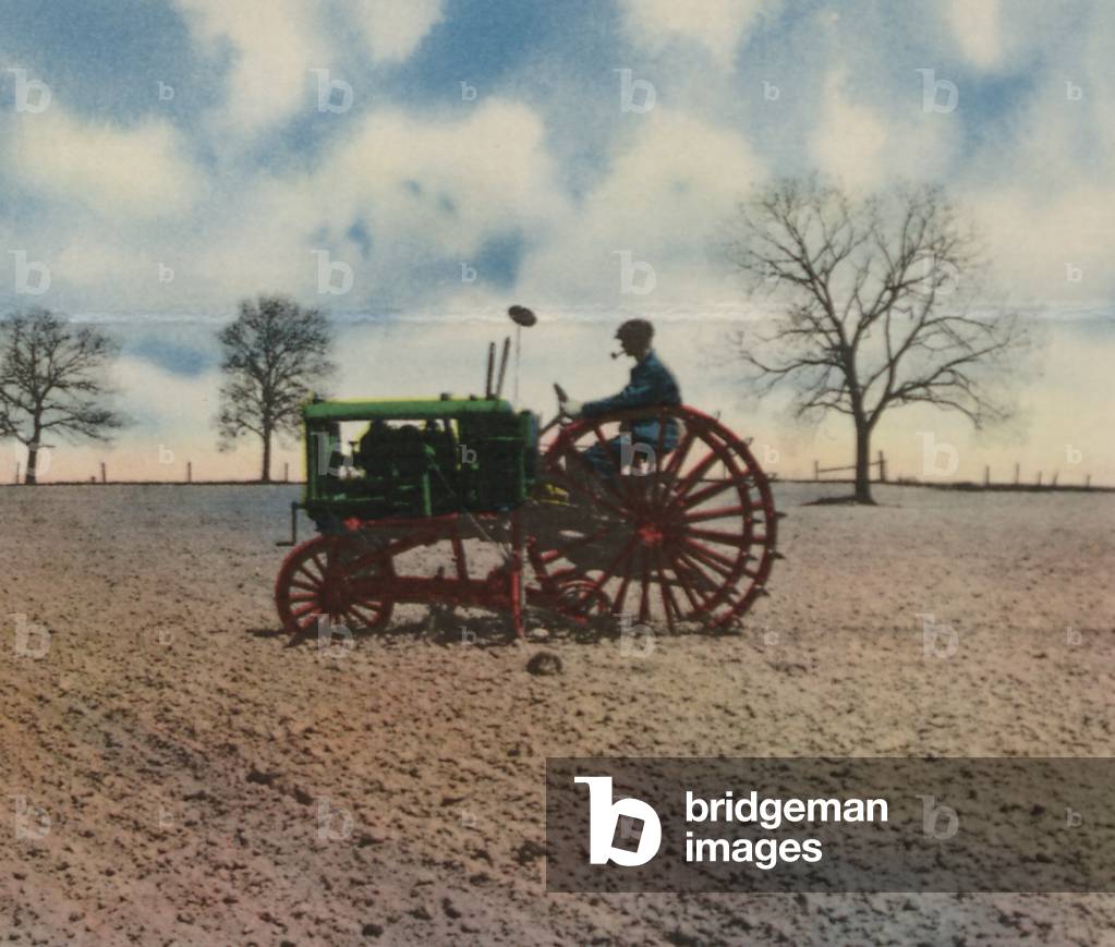 Oliver Hart-Parr Row Crop Tractor Equipped With A Two-Row Planter