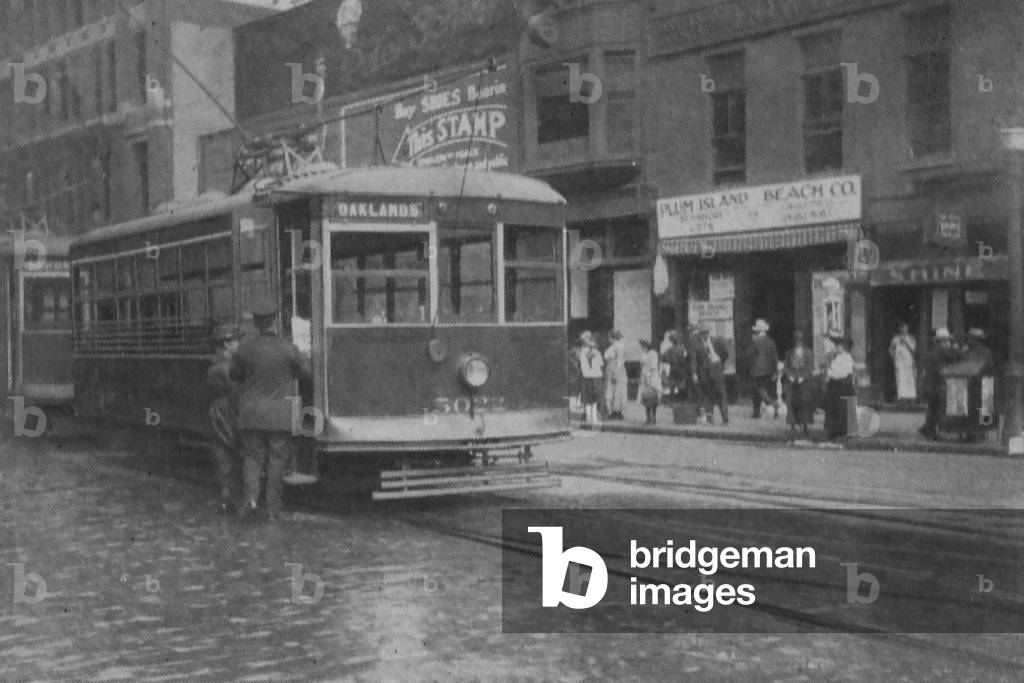 Westinghouse Electric And Manufacturing Company's Safety Car, Number 5022, Making Its Rounds Through A City