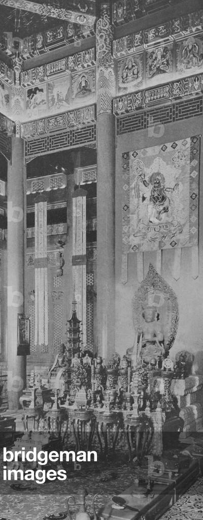 Chinese Lama Temple Interior At The Century Of Progress