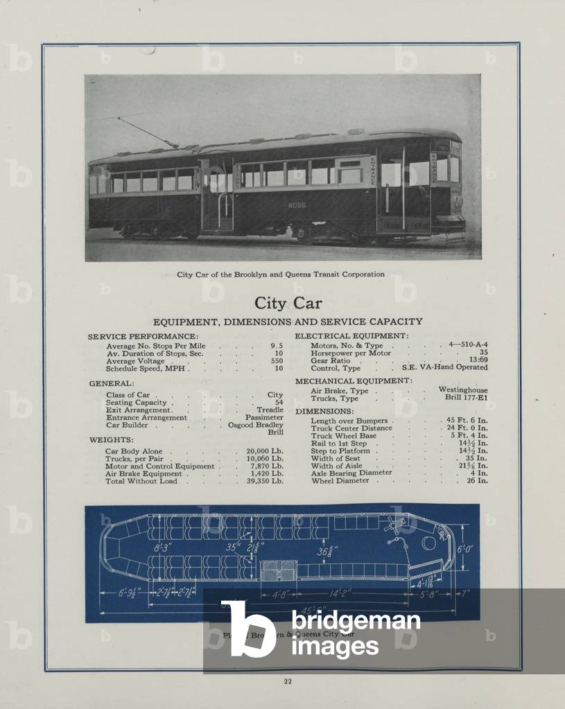 Westinghouse Electric & Manufacturing Company's City Car Belonging To The Brooklyn And Queens Transit Corporation