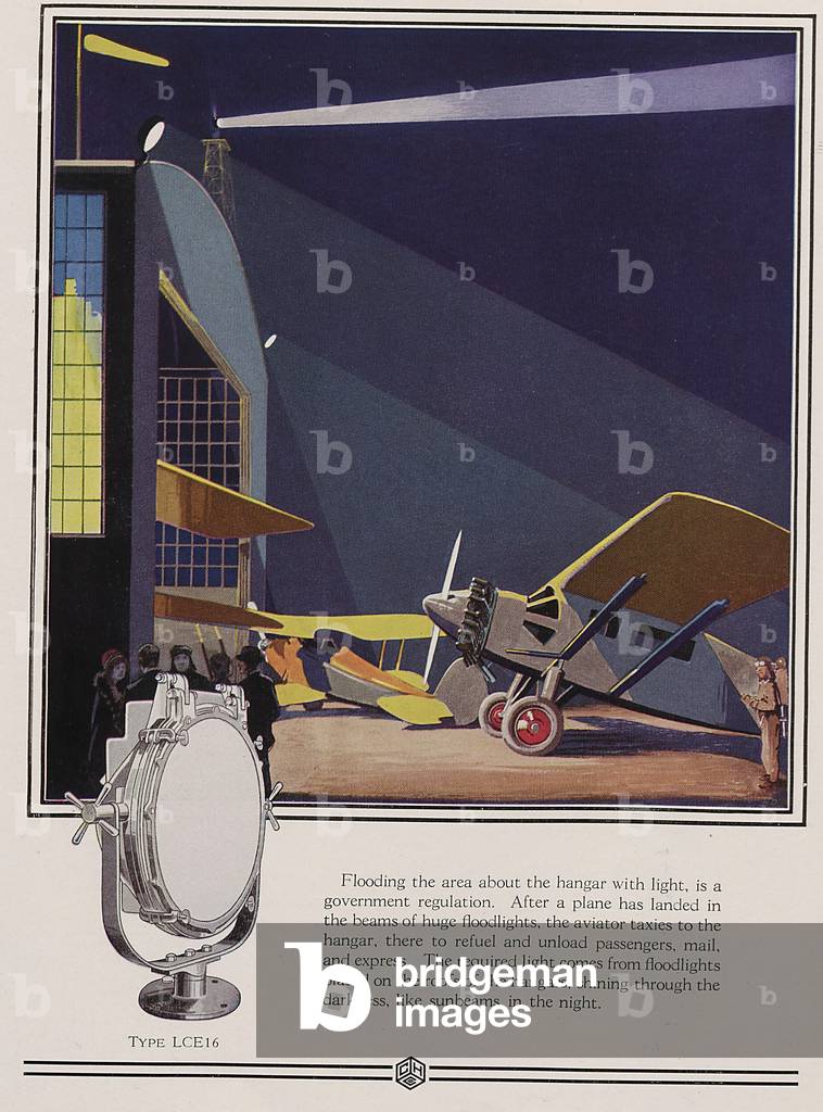 Airport Workshop Illuminated By Type LCE-16 Light Fixtures From The Crouse-Hinds Company