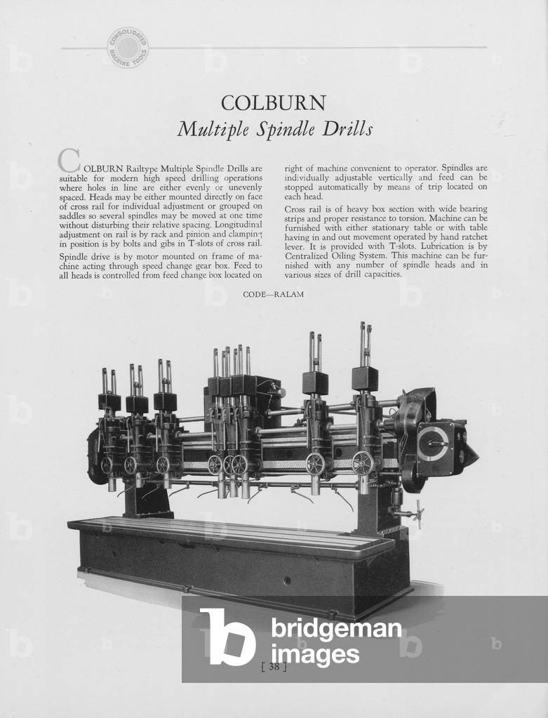 Colburn Rail Type Multiple Spindle Drill