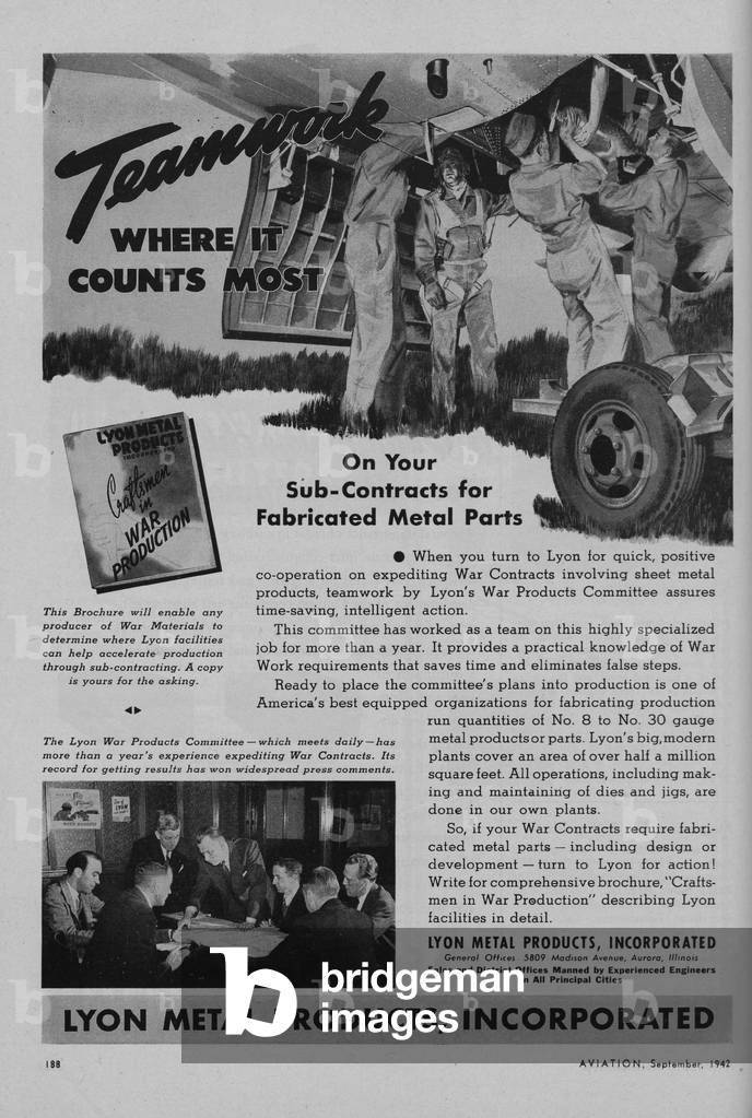 World War II Advertisement - Lyon Metal Products Incorporated, Aurora, Illinois