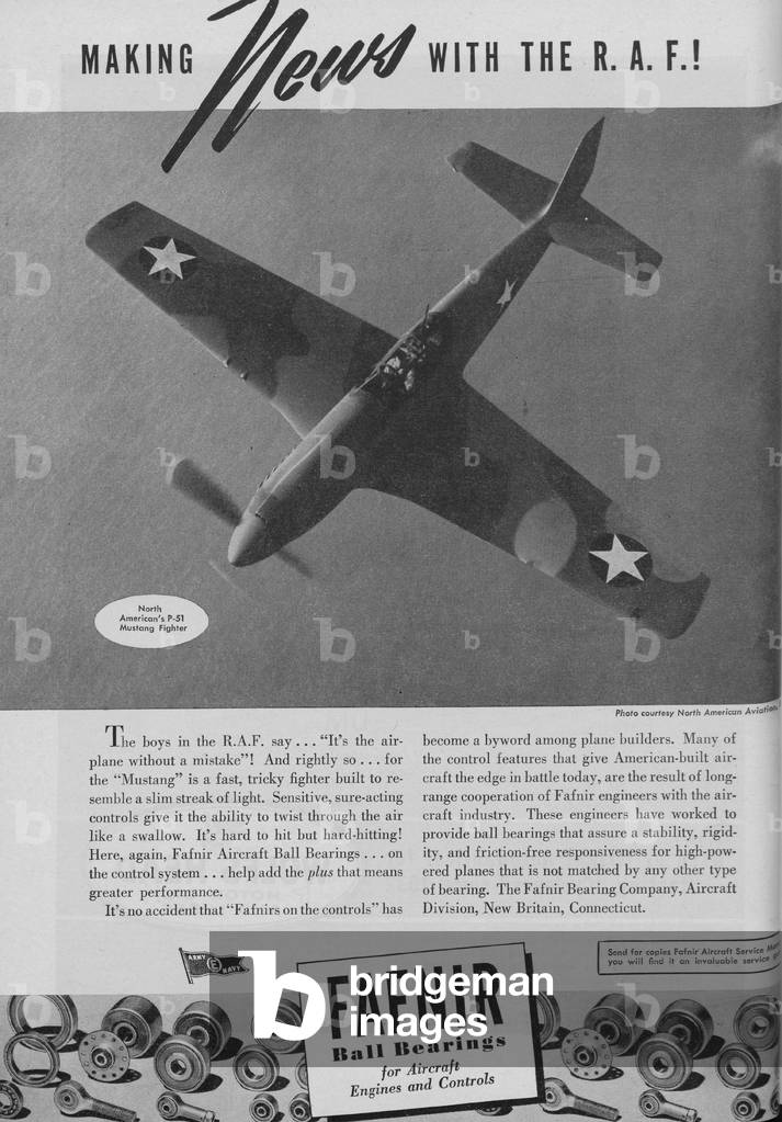 World War II Advertisement - The Fafnir Bearings Company, Aircraft Division, New Britain, Connecticut
