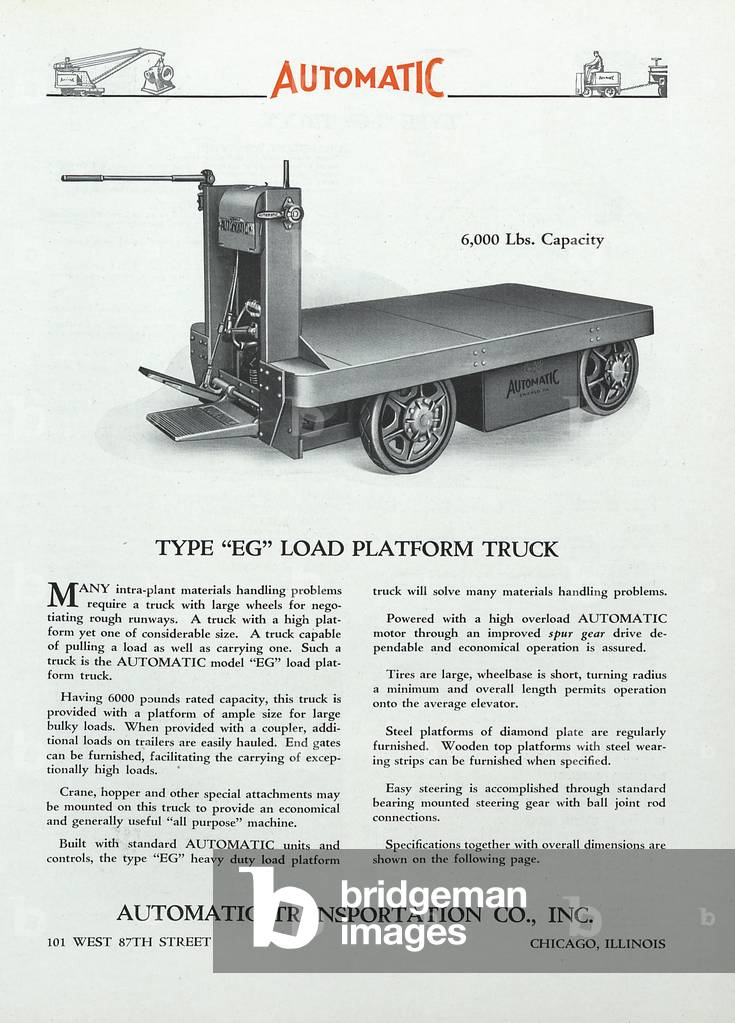 Automatic Transportation Company's Type EG Load Platform Truck