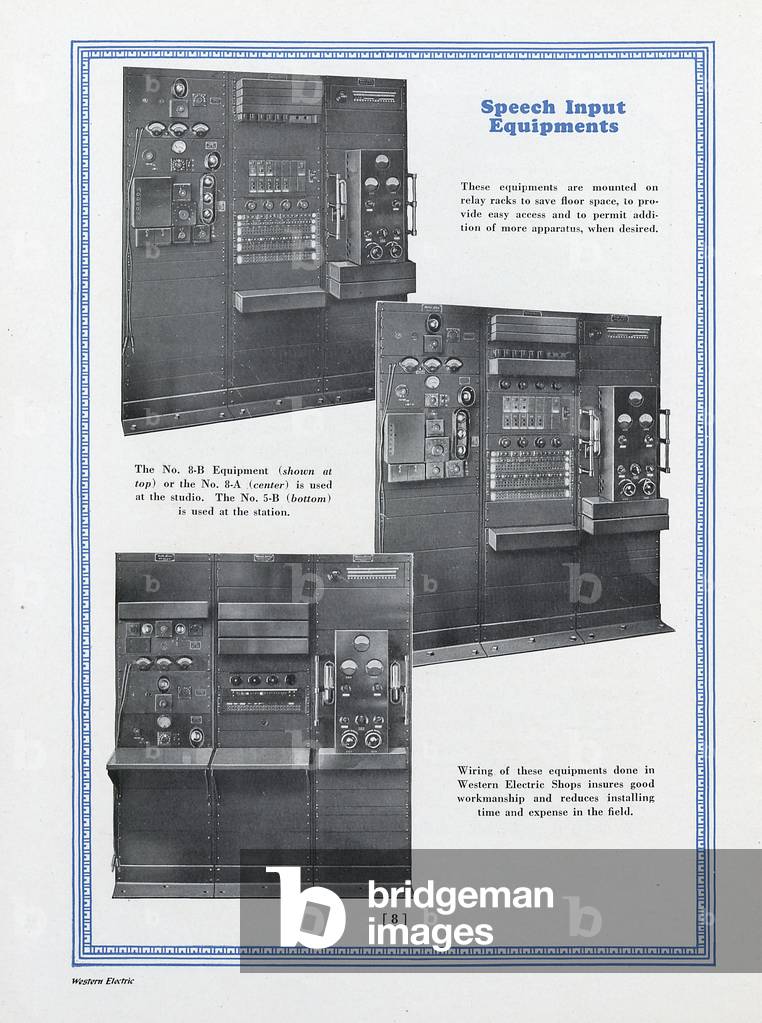 Western Electric Company's Speech Input Equipment Model Numbers 8-B, 8-A, & 5-B
