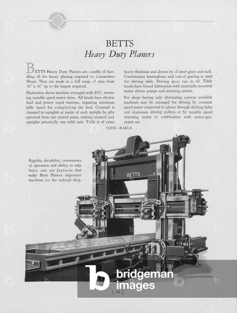 Betts Heavy Duty Planers