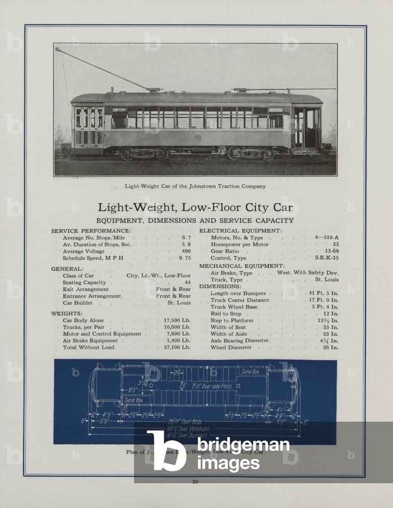 Westinghouse Electric & Manufacturing Company's Light-Weight, Low-Floor City Car Belonging To The Johnstown Traction Company