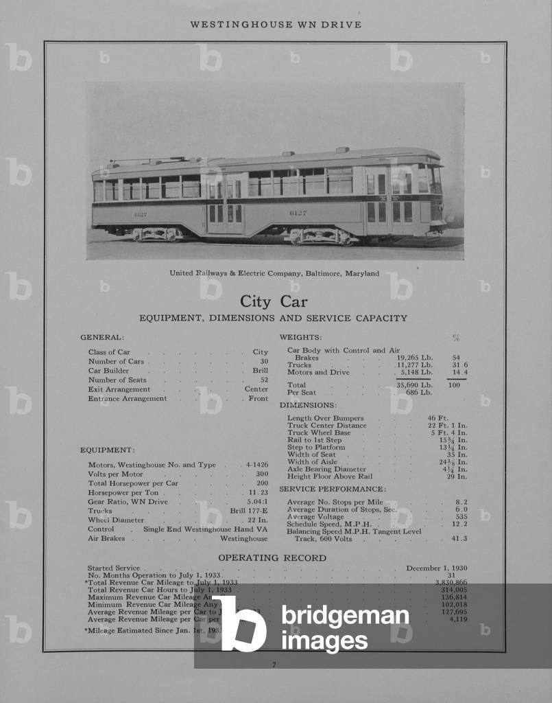Westinghouse Electric & Manufacturing Company's City Car Belonging To The United Railways And Electric Company In Baltimore, Maryland
