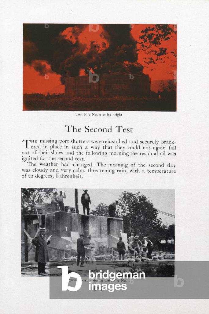 Image OF Men Working Around A Test Fire Pouring Powder During The First Test Fire Which Is Being Conducted On Tank 559