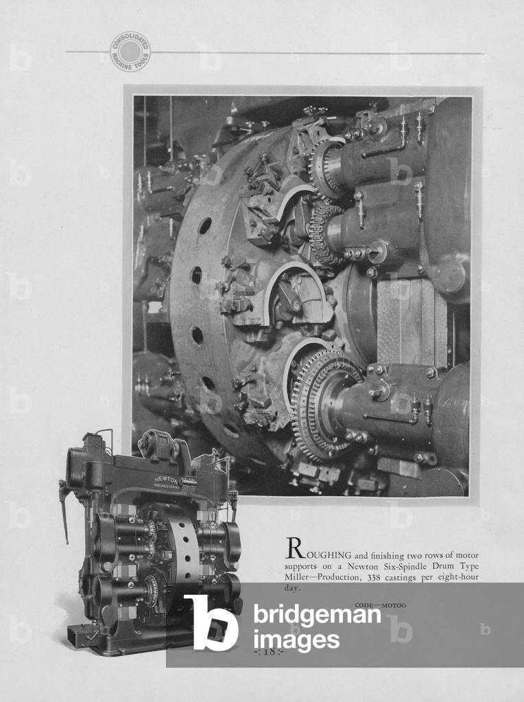 A Newton Four Spindle Drum Type Miller At Work