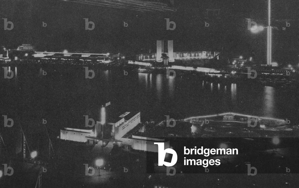 Looking Eastward At Night At The Century Of Progress