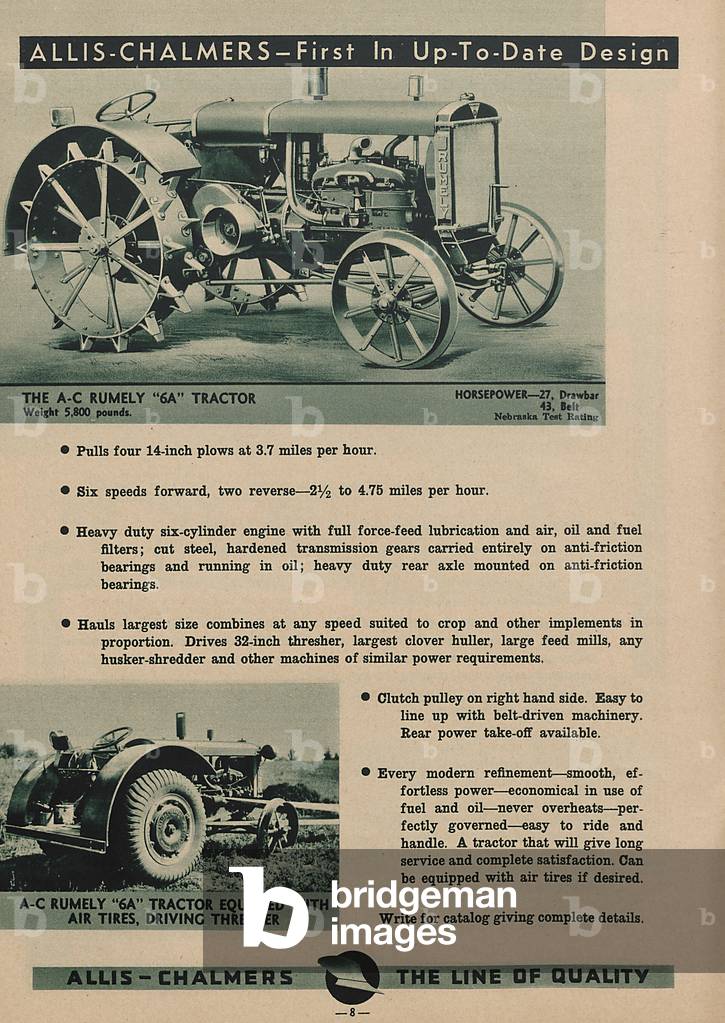 An Allis Chalmers Rumely 6A Tractor