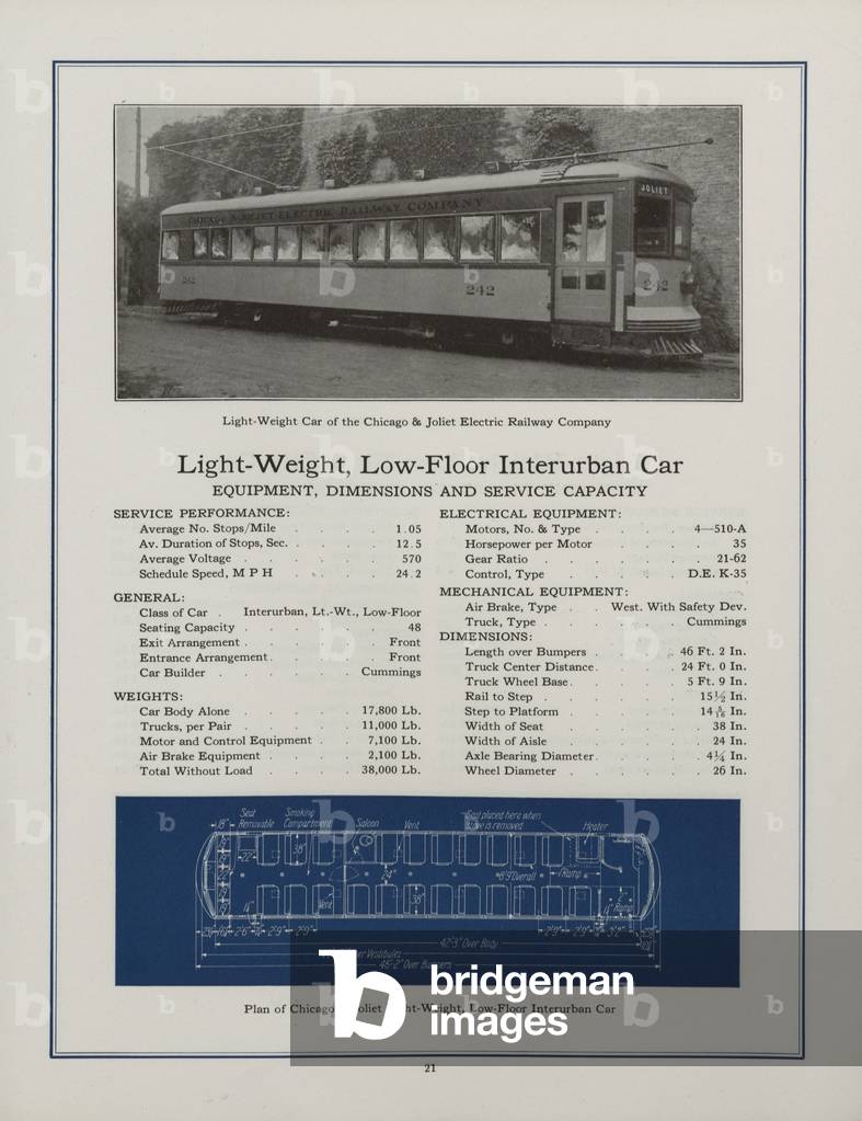 Westinghouse Electric & Manufacturing Company's Light-Weight, Low-Floor Interurban Car Belonging To The Chicago And Joliet Electric Railway Company