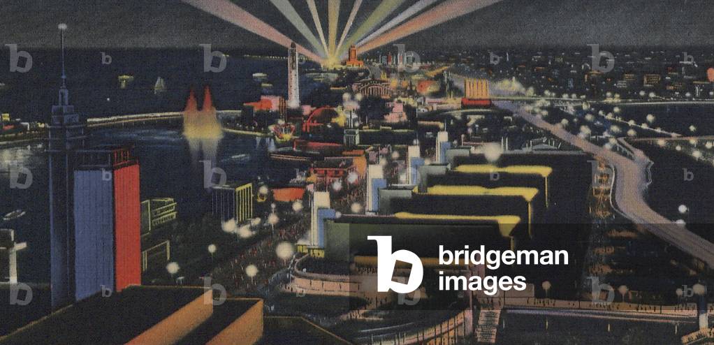 Worlds Fair Grounds Night View At The Century Of Progress