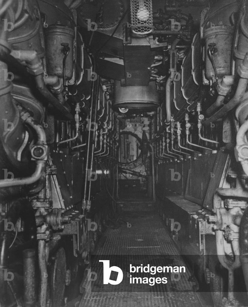 The Engine Room On The Captured German Submarine U505
