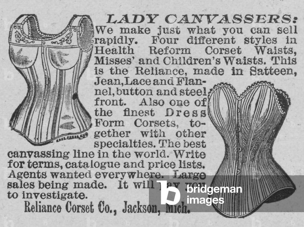 Lady Canvassers Corset Advertisement
