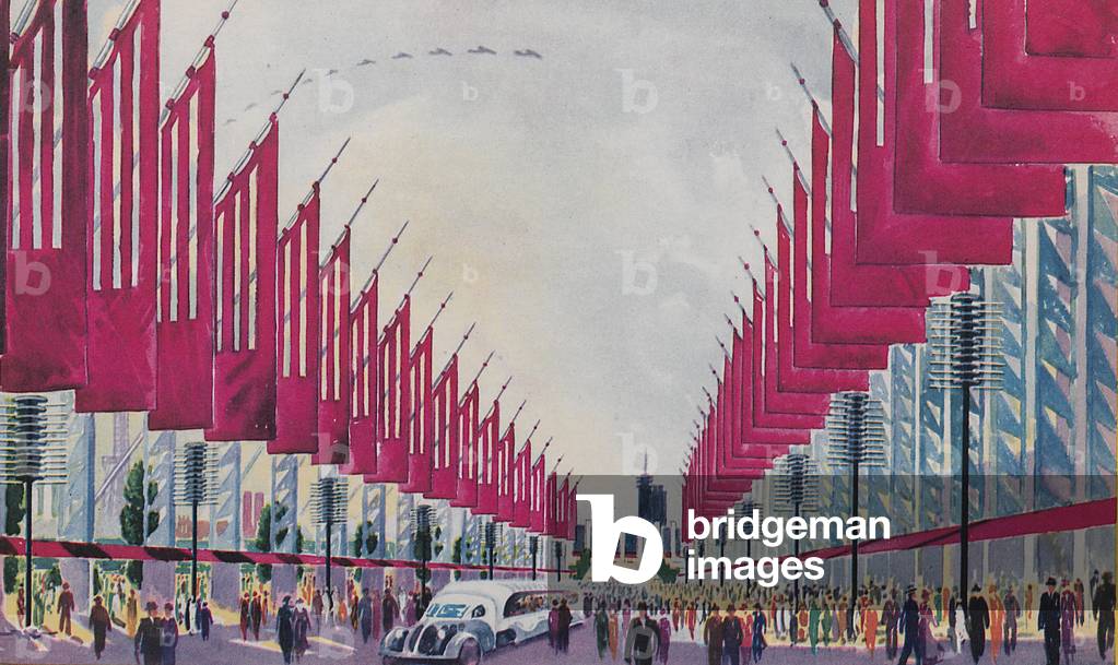 Esplanade Of Flags At The Century Of Progress