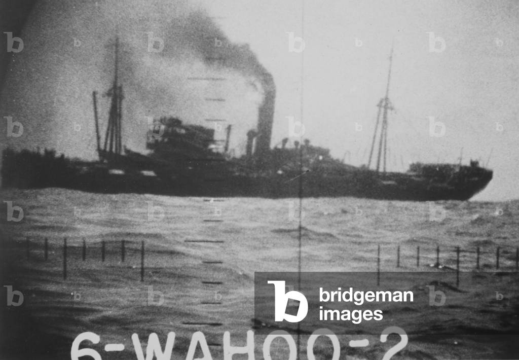 The Japanese Transport Ship Buyo Maru In Periscope Of USS Wahoo