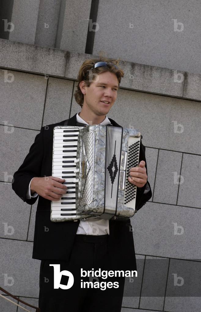 Street musician accordion player