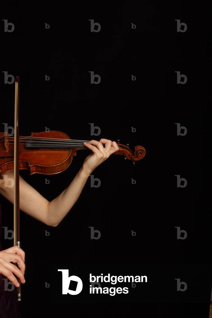 Playing on a violin