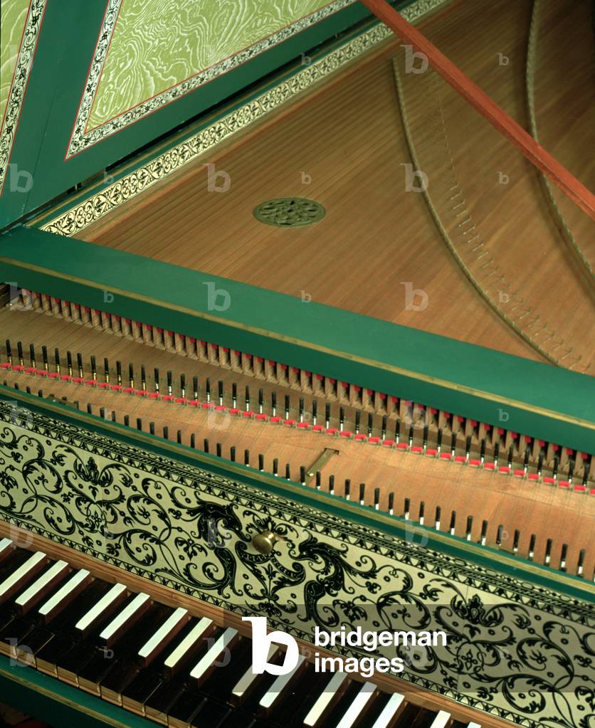 Harpsichord with open lid