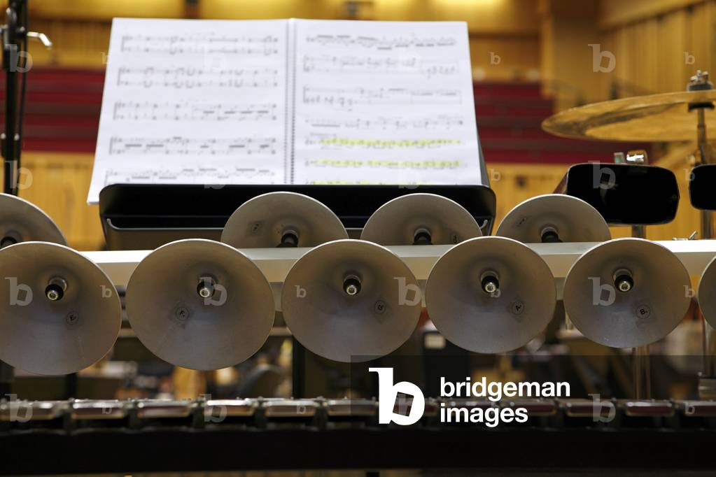 Aluphone, Metal percussion instrument made in Denmark.  Made of hand molded chromatic aluminium bells.As used in the opening ceremony of the 2012 Olympic Games, London, UK.