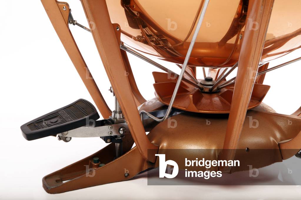 Close up detail of the tuning pedal and mechanism of Timpani  made by Premier, UK.