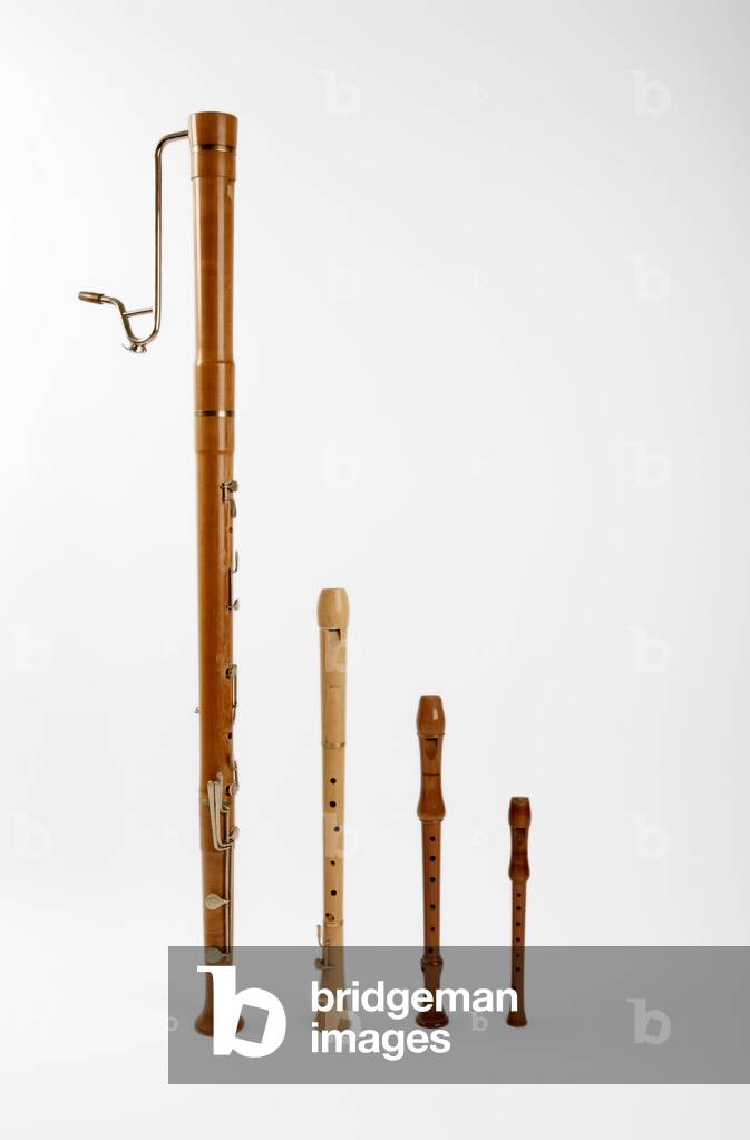 Set of wooden recorders