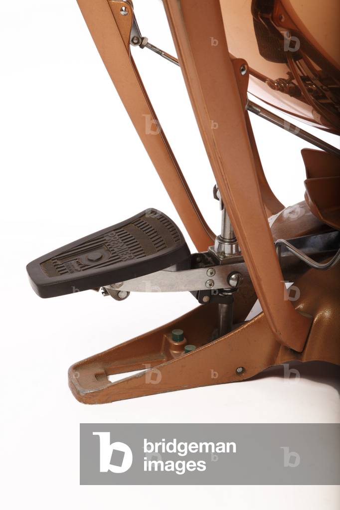 Close up detail of the tuning pedal and mechanism of Timpani  made by Premier, UK.