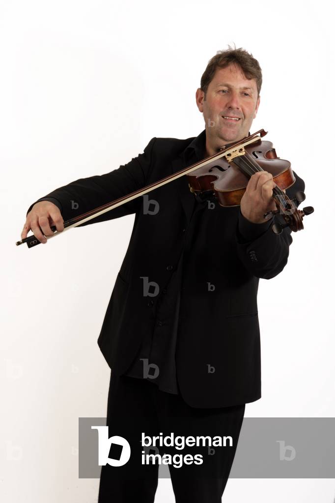 Viola player in playing position
