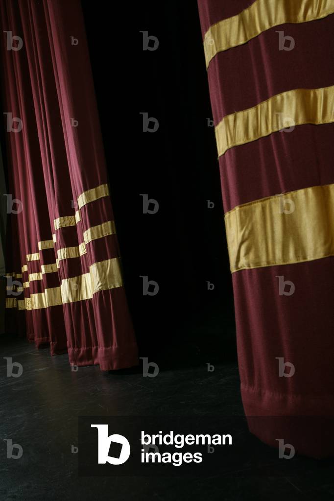 Red stage curtains